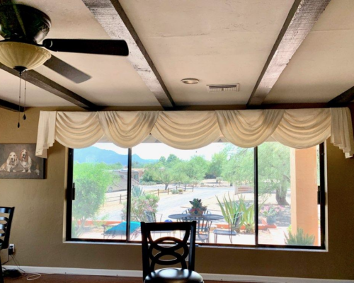 Custom window valance from our drapery services
