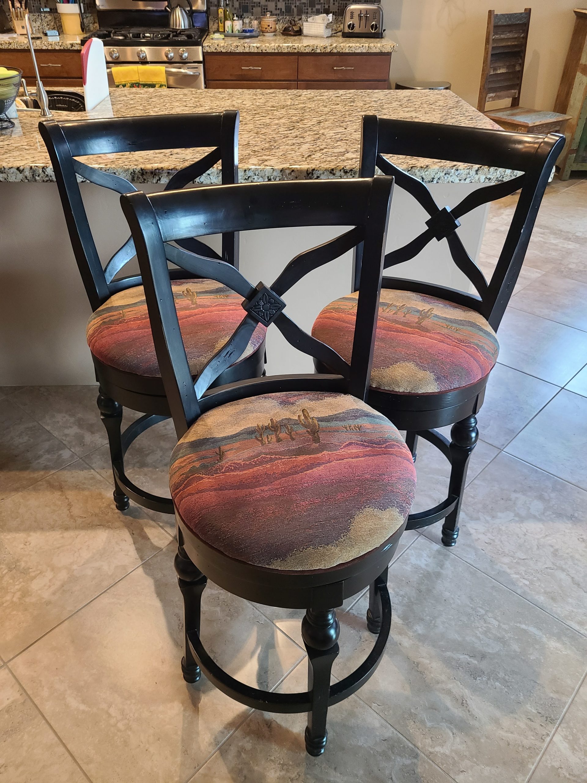 Southwestern Barstools from our Tucson fabric store
