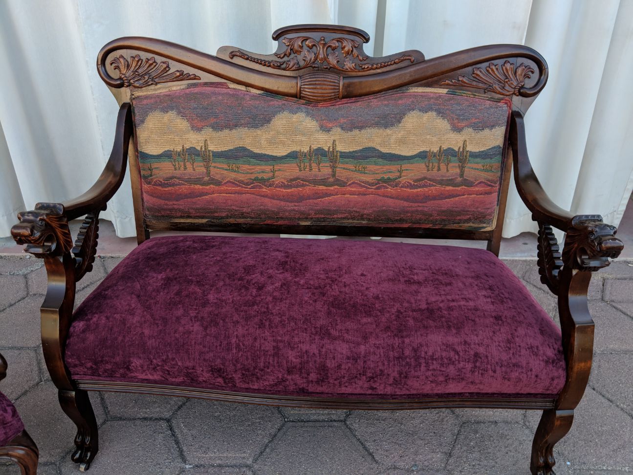 Authentic Southwest Fabric upholstered love seat